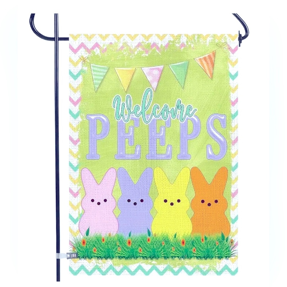WELCOME PEEPS EASTER GARDEN FLAG-NWT